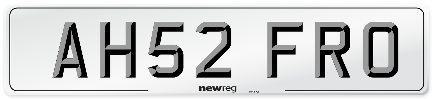AH52 FRO Number Plate from New Reg
